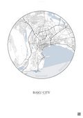 Affiche Baku City – Poster carte de ville | Gravura – Fond clair