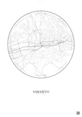 Affiche Sarajevo – Poster carte de ville | Gravura – Fond clair