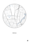 Affiche Dhaka – Poster carte de ville | Gravura – Fond clair