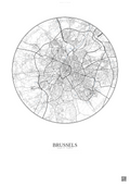 Affiche Brussels – Poster carte de ville | Gravura – Fond clair