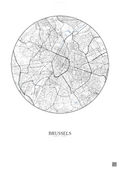 Affiche Brussels – Poster carte de ville | Gravura – Fond clair