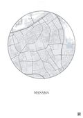 Affiche Manama – Poster carte de ville | Gravura – Fond clair