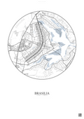 Affiche Brasilia – Poster carte de ville | Gravura – Fond clair