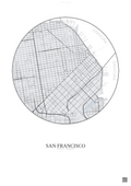 Affiche San Francisco – Poster carte de ville | Gravura – Fond clair