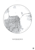 Affiche San Francisco – Poster carte de ville | Gravura – Fond clair