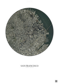 Affiche San Francisco – Poster vue satellite | Gravura – Fond clair