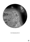 Affiche San Francisco – Poster vue satellite | Gravura – Fond clair