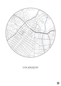 Affiche Los Angeles – Poster carte de ville | Gravura – Fond clair