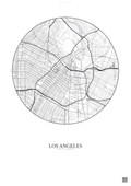 Affiche Los Angeles – Poster carte de ville | Gravura – Fond clair