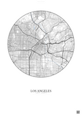 Affiche Los Angeles – Poster carte de ville | Gravura – Fond clair