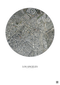 Affiche Los Angeles – Poster vue satellite | Gravura – Fond clair