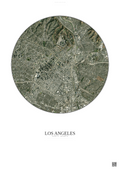 Affiche Los Angeles – Poster vue satellite | Gravura – Fond clair