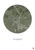 Affiche Los Angeles – Poster vue satellite | Gravura – Fond clair