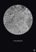 Affiche Los Angeles – Poster vue satellite | Gravura – Fond foncé
