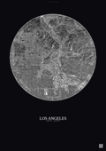 Affiche Los Angeles – Poster vue satellite | Gravura – Fond foncé