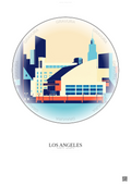 Affiche Los Angeles – Poster illustration vintage – Crypto Com Arena | Gravura – Fond clair