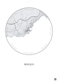 Affiche Monaco – Poster carte de ville | Gravura – Fond clair