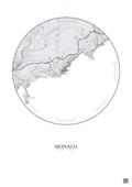 Affiche Monaco – Poster carte de ville | Gravura – Fond clair