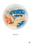 Affiche Monaco – Poster illustration vintage – Circuit De Monaco | Gravura – Fond clair
