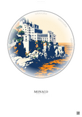 Affiche Monaco – Poster illustration vintage – Musee Oceanographique De Monaco | Gravura – Fond clair