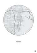 Affiche Miami – Poster carte de ville | Gravura – Fond clair