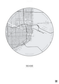 Affiche Miami – Poster carte de ville | Gravura – Fond clair