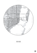 Affiche Miami – Poster carte de ville | Gravura – Fond clair