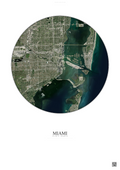 Affiche Miami – Poster vue satellite | Gravura – Fond clair