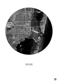 Affiche Miami – Poster vue satellite | Gravura – Fond clair