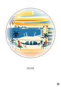 Affiche Miami – Poster illustration vintage – Kaseya Center | Gravura – Fond clair