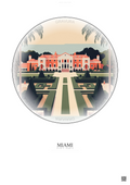 Affiche Miami – Poster illustration vintage – Vizcaya Museum And Gardens | Gravura – Fond clair