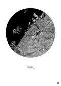 Affiche Dubai – Poster vue satellite | Gravura – Fond clair