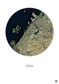 Affiche Dubai – Poster vue satellite | Gravura – Fond clair