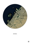 Affiche Dubai – Poster vue satellite | Gravura – Fond clair