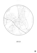 Affiche Arles – Poster carte de ville 2.5km | Gravura – Fond clair