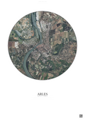 Affiche Arles – Poster vue satellite 5km Couleur | Gravura – Fond clair