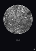 Affiche Arles – Poster vue satellite 10km N&B | Gravura – Fond foncé