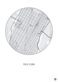 Affiche New York – Poster carte de ville 2.5km | Gravura – Fond clair