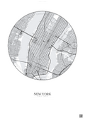 Affiche New York – Poster carte de ville 5km | Gravura – Fond clair