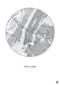 Affiche New York – Poster carte de ville 10km | Gravura – Fond clair
