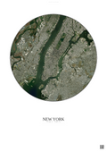 Affiche New York – Poster vue satellite 10km Couleur | Gravura – Fond clair