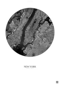 Affiche New York – Poster vue satellite 10km N&B | Gravura – Fond clair