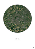 Affiche Lille – Poster vue satellite 10km Couleur | Gravura – Fond clair