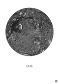 Affiche Lille – Poster vue satellite 2.5km N&B | Gravura – Fond clair