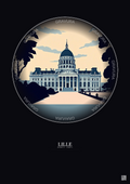 Affiche Lille – Poster illustration vintage – Palais Des Beaux Arts De Lille | Gravura – Fond foncé