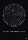 Affiche 180 Degree Villas Community – Poster carte de ville 2.5km | Gravura – Fond foncé