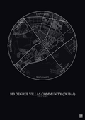 Affiche 180 Degree Villas Community – Poster carte de ville 10km | Gravura – Fond foncé