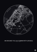 Affiche 180 Degree Villas Community – Poster carte de ville 30km | Gravura – Fond foncé