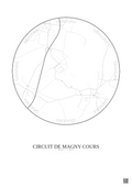 Affiche Circuit De Magny Cours – Poster carte de ville 2.5km | Gravura – Fond clair