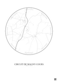 Affiche Circuit De Magny Cours – Poster carte de ville 5km | Gravura – Fond clair